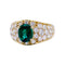 Bague 52 Bague or jaune, émeraude ovale et pavage diamants. 58 Facettes 32742