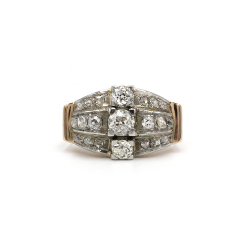 Bague 51 Bague Tank - Or rose, Platine et Diamants 58 Facettes 250362R