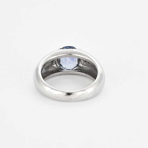 Bague 53 Bague en or gris, saphir et diamants 58 Facettes GU190