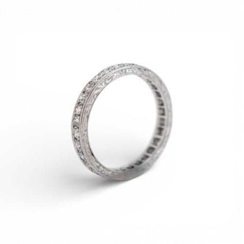 Bague 55 Alliance Éternité Art Deco Platine et Diamants – Circa 1920 58 Facettes 523