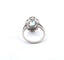 Bague 54 Bague en or blanc avec aigue-marine et diamants 58 Facettes