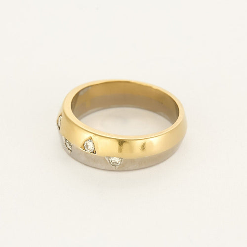 Bague 55 Bague jonc en or jaune, blanc et diamants 58 Facettes ROD4037