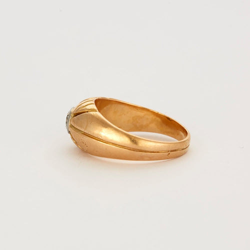 Bague 59 Bague jonc or jaune et gris diamant 58 Facettes GU40