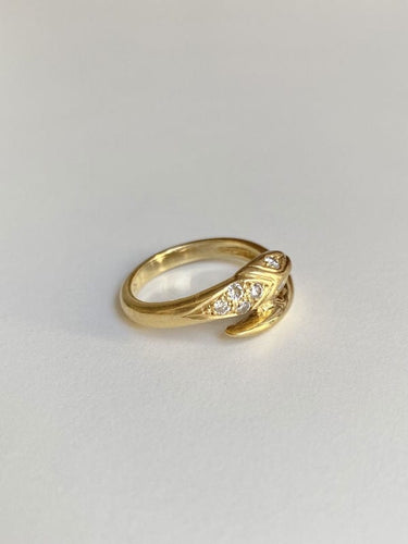 Bague 56 Bague serpent or jaune et diamants 58 Facettes