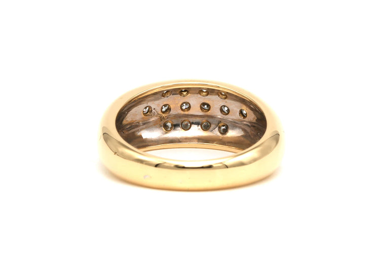Bague 58 Bague contemporaine en or jaune 18 carats sertie de diamants 58 Facettes B503