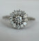 Bague 49.5 Bague de fiançailles vintage en or blanc avec rosette et diamants 58 Facettes