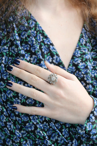 Bague 56 Bague étoile Or Gris Et Diamants 58 Facettes 526