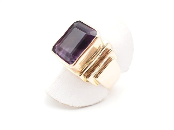 Bague 54 Bague en or jaune et Améthyste 58 Facettes