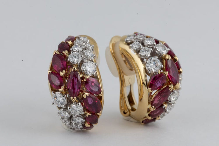 Boucles d'oreilles Clips d'oreilles or jaune rubis 58 Facettes 237976