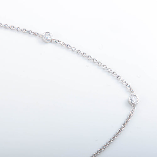Collier COLLIER A CHAINE OR GRIS 8 DIAMANTS 58 Facettes