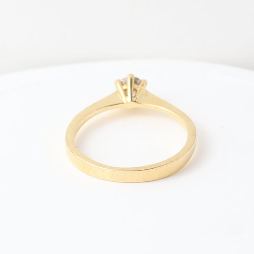 Bague 51 Bague solitaire en or jaune 18 carats avec diamant de 0,28 carat 58 Facettes 129540E