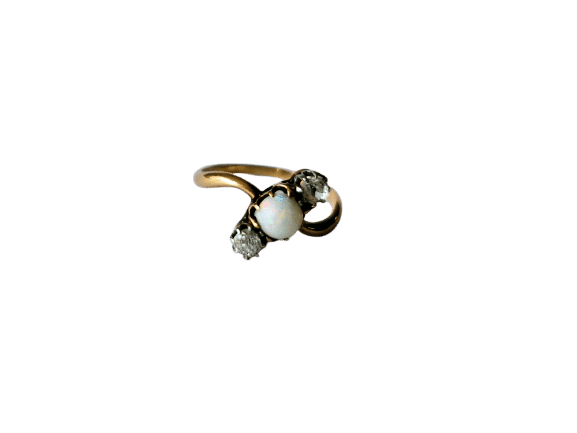 Bague 57 Bague vintage Opale et Diamants anciens 58 Facettes