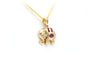 Pendentif Pendentif en or jaune serti de rubis et d'un diamant 58 Facettes B554