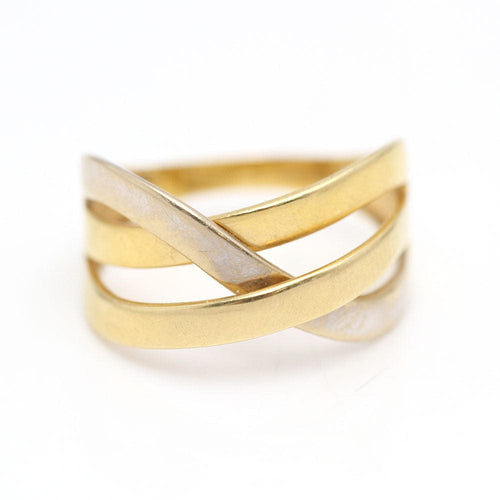 Bague 15 bague croix en or bicolore 58 Facettes E362347B