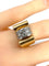 Bague 46.5 Bague Tank or jaune et platine diamants 58 Facettes AB370