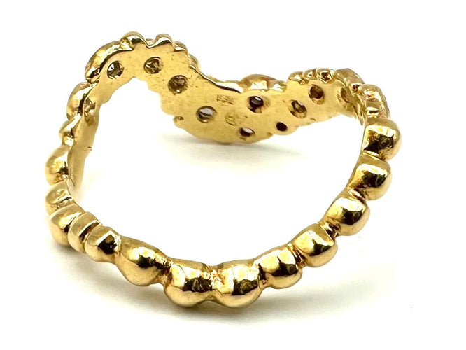 Bague 52 GILBERT ALBERT. Bague or jaune 18K et diamants 58 Facettes