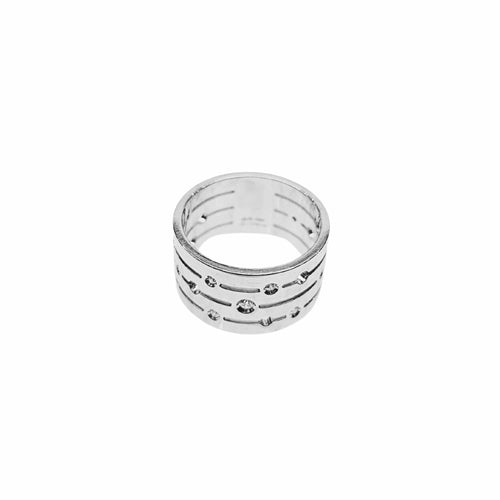 Bague 57 Dinh Van - Bague "Pulse" en or blanc 18 carats et diamants - EU57 à EU58 58 Facettes DINV-RI-PULS-WGD