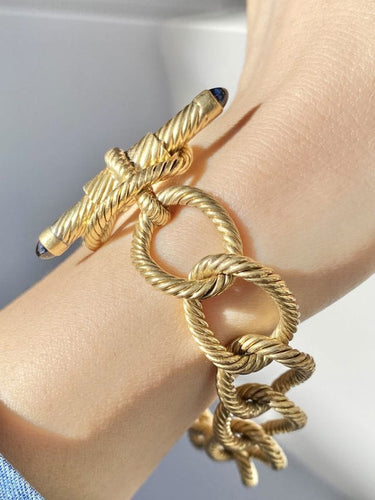 Bracelet Bracelet or jaune et saphirs 58 Facettes