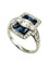 Bague 54 Bague Art-Déco en platine, saphirs calibrés et diamants 58 Facettes