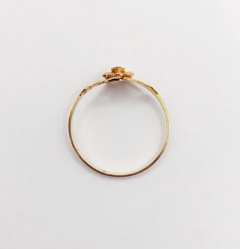 Bague 60 Bague fleur Art nouveau en or 18k, pierre rouge et perles (circa 1900) 58 Facettes A06426