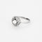 Bague 52 Fine bague de jeune fille en or blanc, perle et roses diamantées 58 Facettes FOU11502