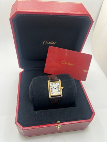 Montre Cartier - Montre Tank Louis 2442 en or jaune 18k quartz 58 Facettes