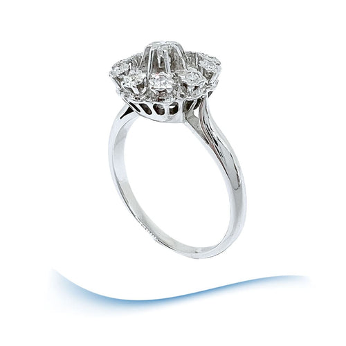 Bague 59.5 Bague de fiançailles Vintage or gris diamants 58 Facettes AA 1699