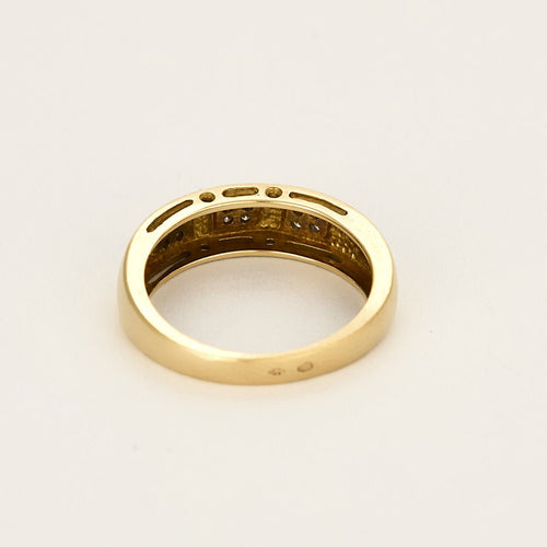 Bague 56 Bague jonc en or jaune et diamants 58 Facettes MAR0887X2