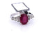 Bague 55 Bague Art déco en platine avec rubis et diamants 58 Facettes