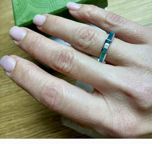 Bague 48 Bague Gucci Link To Love or blanc , émail  et diamant 58 Facettes