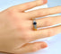 Bague 59 Bague jonc bandeau en or jaune 18 carats, saphir et 28 diamants 58 Facettes AB374
