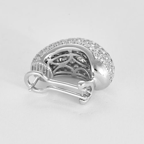 Boucles d'oreilles Paire de Demi-Créoles en or blanc et diamants 58 Facettes RAM3261X2