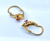 Boucles d'oreilles Boucles d’oreilles dormeuses en or jaune 18 carats et pierres rouges 58 Facettes AB677