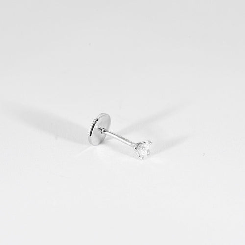 Boucles d'oreilles Puce d'oreille or blanc Diamant 58 Facettes LP1059