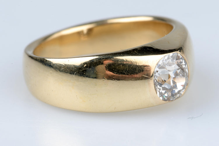 Bague Bague solitaire en diamant de taille ancienne européenne 0,60 CT 58 Facettes bgmassdtoc333-10