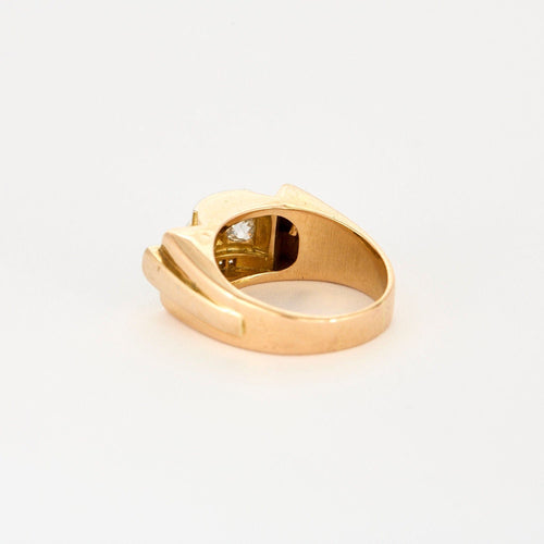 Bague 55.5 Bague Tank en or jaune et diamants. 58 Facettes
