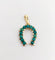 Pendentif Pendentif fer à cheval vintage or 18k billes de malachites 58 Facettes A06192