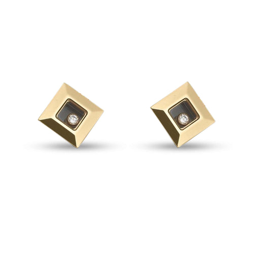 Boucles d'oreilles Chopard Boucles d'oreilles "Happy Diamonds Icon", en or jaune et diamants 58 Facettes CHOP-HAPD-ER-YGD