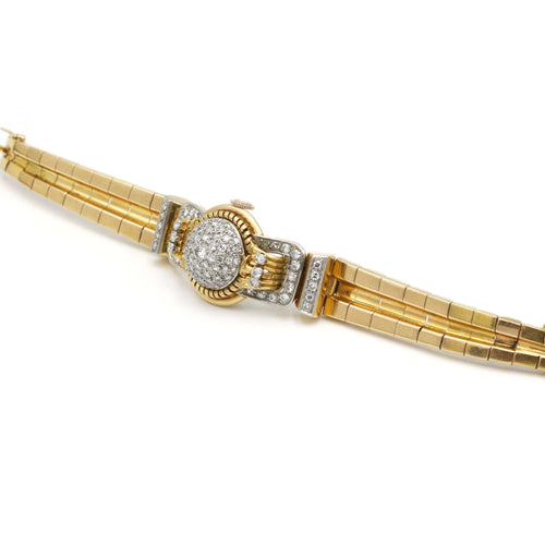 Bracelet Bracelet Année 50 - Or, Platine & diamants 58 Facettes 230137R