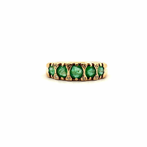 Bague 53 Bague jarretière émeraudes et diamants 58 Facettes