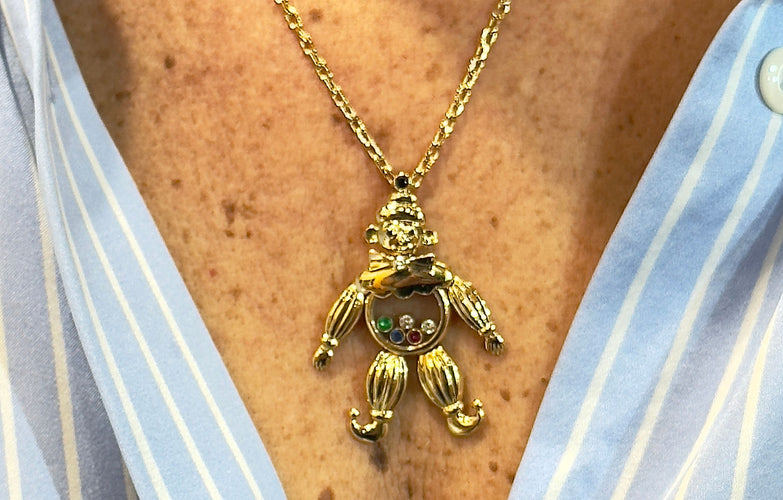Collier Pendentif Happy Clown Chopard avec chaîne forçat 58 Facettes