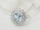 Bague 52.5 Bague entourage en or blanc et platine, Aigue marine et diamants 58 Facettes 33455