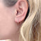 Boucles d'oreilles Paire de petites créoles en or rose, diamants. 58 Facettes 34972
