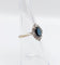 Bague 51 Bague marquise style art déco or blanc ornée d'un saphir naturel et de diamants taille brillants 58 Facettes A04625