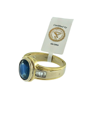 Bague 55 Bague 2 ors saphir et diamants 58 Facettes