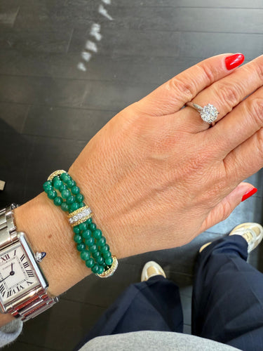 Bracelet Van Cleef & ARPELS - Bracelet or jaune Chrysoprase et diamants 58 Facettes 1.0000409/1