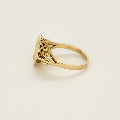 Bague 56 Augis- Bague sentimentale en or jaune. 58 Facettes B250682