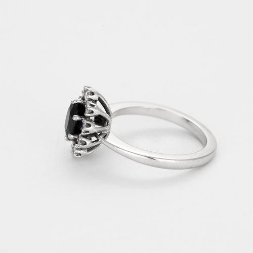 Bague 54 Bague marguerite saphir et diamants 58 Facettes GU211