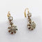 Boucles d'oreilles Dormeuses antique or 18k diamants serti étoilés (circa 1920) 58 Facettes A06529