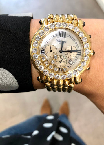 Montre Montre CHOPARD Happy Sport Chrono or jaune 58 Facettes